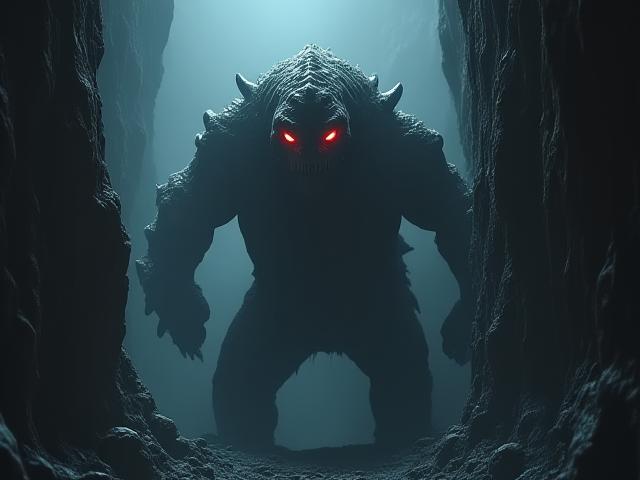 Monstruo de criaturas épicas de fantasía, escena de alta tensión