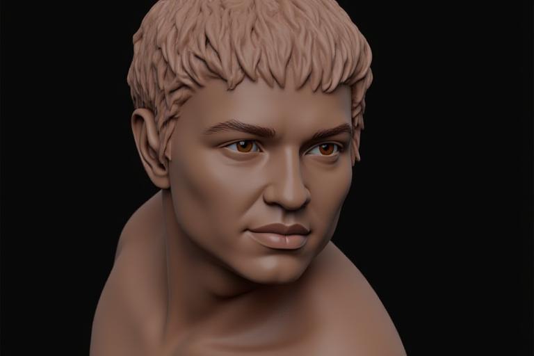 Modelo de personaje 3D en alta poligonización